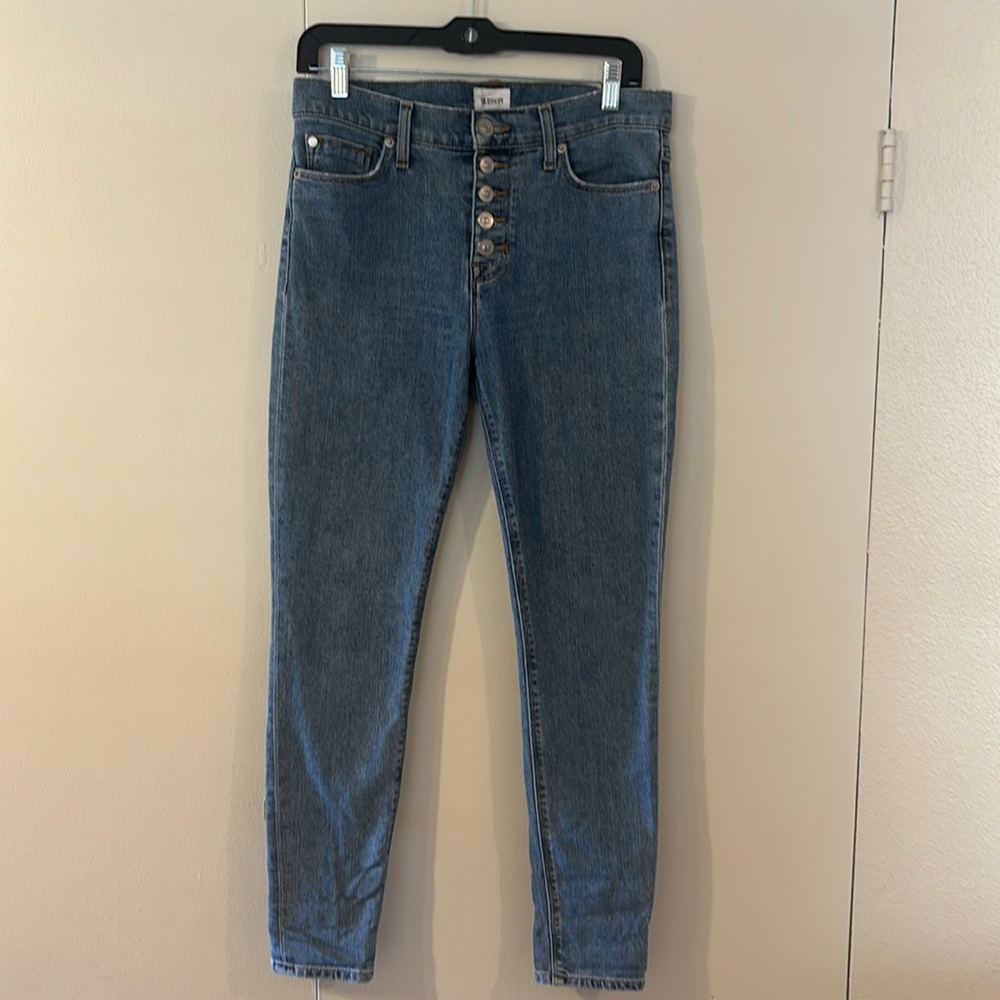 Hudson Jeans decorative button fly stretch skinny med/high rise
